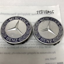 Load image into Gallery viewer, SET OF 2 SILVER Mercedes-Benz Center Caps 75 mm A1714000125 11d7ba9f