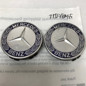 SET OF 2 SILVER Mercedes-Benz Center Caps 75 mm A1714000125 11d7ba9f