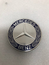 Load image into Gallery viewer, 4PC Mercedes 75MM Classic Dark Blue Wheel Center Hub Caps AMG Wreath a8b782d8