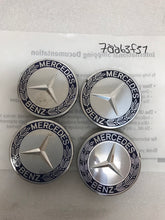 Load image into Gallery viewer, Set of 4 Mercedes 75MM Classic Dark Blue Wheel Center Hub Caps 7aa63f37