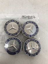 Load image into Gallery viewer, Set of 4 Mercedes 75MM Classic Dark Blue Wheel Center Hub Caps 0e69b2d7