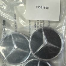 Load image into Gallery viewer, Set of 3 Mercedes-Benz Black Wheel Center Cap 75MM 2204000125 7303136e