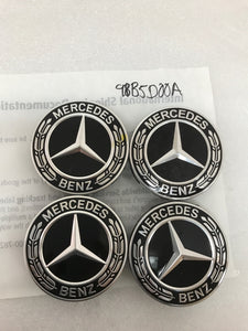 Set of 4 Mercedes-Benz Black Wheel Center Caps 75MM A 171 400 00 25