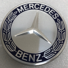 Load image into Gallery viewer, Set of 4 Mercedes 75MM Classic Dark Blue Wheel Center Hub Caps 51f62bf0