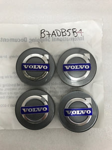 Set of 4 GENUINE OEM Volvo 30666913 Iron Mark Alloy Wheel Center Cap GRAY