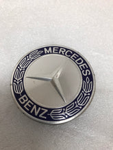 Load image into Gallery viewer, 4PC Mercedes 75MM Classic Dark Blue Wheel Center Hub Caps AMG Wreath fffa699d