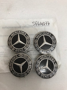 Set of 4 Mercedes-Benz Black Wheel Center Caps 75MM A 171 400 00 25