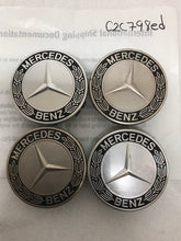 Load image into Gallery viewer, 4PC Mercedes-Benz 75MM Classic Dark Blue Wheel Center Hub Caps AMG Wreath