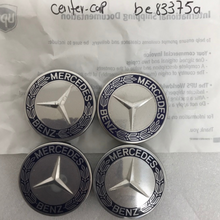 Load image into Gallery viewer, Set of 4 Mercedes 75MM Classic Dark Blue Wheel Center Hub Caps be83375a