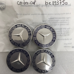 Set of 4 Mercedes 75MM Classic Dark Blue Wheel Center Hub Caps be83375a