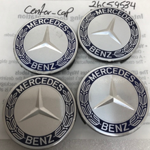 Load image into Gallery viewer, Set of 4 Mercedes 75MM Classic Dark Blue Wheel Center Hub Caps 26c59534