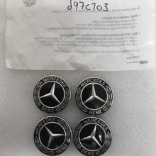 Load image into Gallery viewer, Set of 4 Mercedes-Benz Black Wheel Center Caps d97c1a3