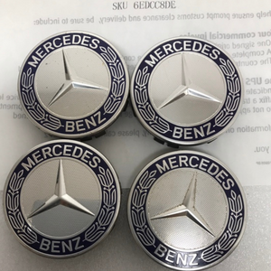 Set of 4 Mercedes 75MM Classic Dark Blue Wheel Center Hub Caps 6edcc8de