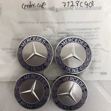 Load image into Gallery viewer, Set of 4 Mercedes 75MM Classic Dark Blue Wheel Center Hub Caps 7128c901