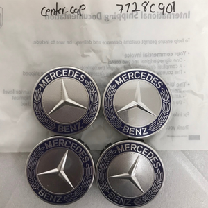 Set of 4 Mercedes 75MM Classic Dark Blue Wheel Center Hub Caps 7128c901