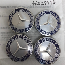 Load image into Gallery viewer, Set of 4 Mercedes 75MM Classic Dark Blue Wheel Center Hub Caps 72523496