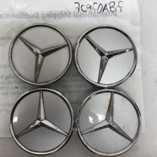 Load image into Gallery viewer, Set of 4 Mercedes-Benz Silver Wheel Center Hub Caps 75mm 7c9f0abf