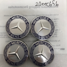 Load image into Gallery viewer, Set of 4 Mercedes 75MM Classic Dark Blue Wheel Center Hub Caps 20eec6f6