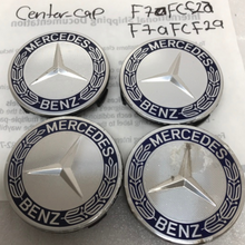 Load image into Gallery viewer, Set of 4 Mercedes 75MM Classic Dark Blue Wheel Center Hub Caps f7afcf2a