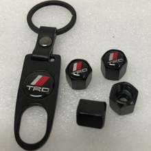 Load image into Gallery viewer, Set of 4 TRD Racing Development Tire Valve Stem Caps With Key 7a2e573b