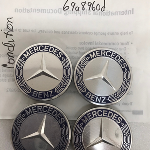 Set of 4 Mercedes 75MM Classic Dark Blue Wheel Center Hub Caps 69a8960d