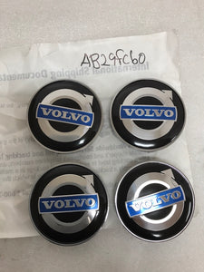 Set of 4 GENUINE OEM Volvo 30666913 Iron Mark Wheel Center Cap Black ab29fc60