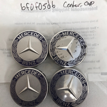 Load image into Gallery viewer, Set of 4 Mercedes 75MM Classic Dark Blue Wheel Center Caps AMG Wreath bf0f05d6