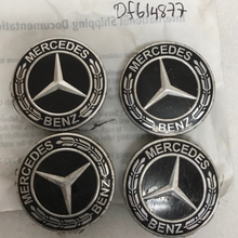 Load image into Gallery viewer, Set of 4 Mercedes-Benz Black Wheel Center Caps 75MM A1714000025 df614877