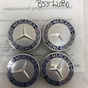 Set of 4 Mercedes 75MM Classic Dark Blue Wheel Center Hub Caps b55620b0