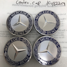 Load image into Gallery viewer, Set of 4 Mercedes 75MM Classic Dark Blue Wheel Center Hub Caps df4822e4