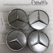 Load image into Gallery viewer, Set of 4 Mercedes-Benz Silver Wheel Center Hub Caps 75mm f90b09fb