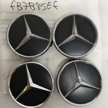 Load image into Gallery viewer, Set of 4 Mercedes-Benz Matte Black Wheel Center Hub Caps 75mm fb7b85ef