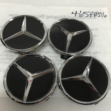 Load image into Gallery viewer, SET OF 4 BLACK Mercedes Benz Center Caps 2204000125 46578b16