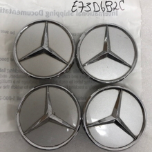 Load image into Gallery viewer, Set of 4 Mercedes Silver Wheel Center Hub Caps Emblem 75mm e73d6b2c