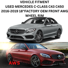 Load image into Gallery viewer, USED MERCEDES C-CLASS C43 C450 2016-2019 18&quot;FACTORY OEM FRONT AMG WHEEL RIM