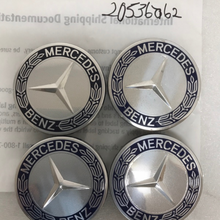 Load image into Gallery viewer, Set of 4 Mercedes 75MM Classic Dark Blue Wheel Center Hub Caps 20536a62