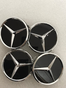 4x Mercedes-Benz Matte Black Wheel Center Hub Caps 75mm 17b4f4dc