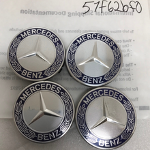 Load image into Gallery viewer, Set of 4 Mercedes 75MM Classic Dark Blue Wheel Center Hub Caps 51f62bf0