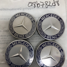 Load image into Gallery viewer, Set of 4 Mercedes 75MM Classic Dark Blue Wheel Center Hub Caps a8b782d8