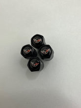 Load image into Gallery viewer, Set of 4 Universal Corvette Black  Wheel Stem Air Valve Caps