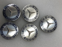 Load image into Gallery viewer, Set of 5 75mm Wheel Center Hub Caps Hubcaps Emblem Logo Dark Blue For Mercedes Benz