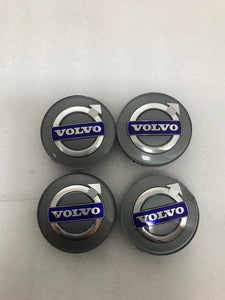Set of 4 GENUINE OEM Volvo 30666913 Iron Mark Alloy Wheel Center Cap GRAY