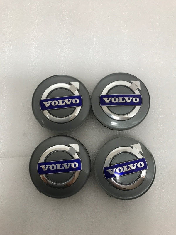 Set of 4 GENUINE OEM Volvo 30666913 Iron Mark Alloy Wheel Center Cap GRAY