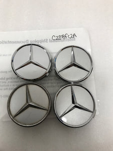 4x for Mercedes-Benz Silver Wheel Center Hub Caps 75mm c20bfc2a