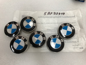 Set of 6 Genuine BMW Center Cap Hubcap 70MM 22405910 5bf93914