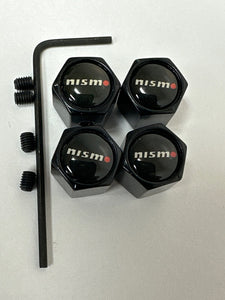 Set of 4 Universal Nismo Wheel Stem Air Valve Caps Anti-theft Cover Kit