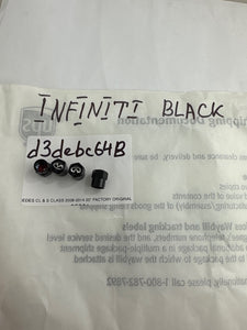 Set of 4 Universal Infiniti Black Wheel Stem Air Valve Caps