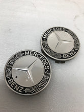 Load image into Gallery viewer, Mercedes-Benz 75MM Classic Dark Wheel Center Hub Caps AMG Wreath