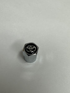 Set of 4 Universal  Toyota  Silver Wheel Stem Air Valve Caps