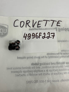 Set of 4 Universal Corvette Black  Wheel Stem Air Valve Caps